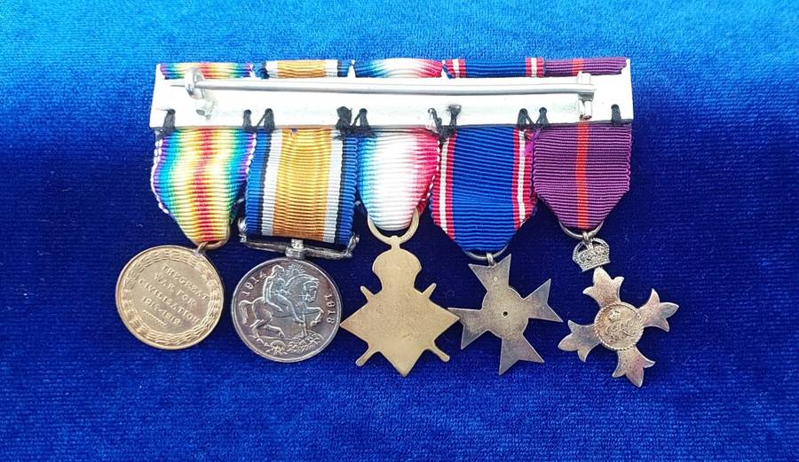 - Excellent Scrace Miniature Group CBE & CVO Also Three A Great War Medals (WW1) Group of 5 -