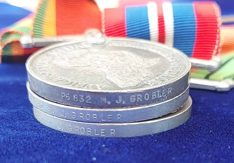 - WW2 Group of 4 x Medals Awarded to M.J Grobler -