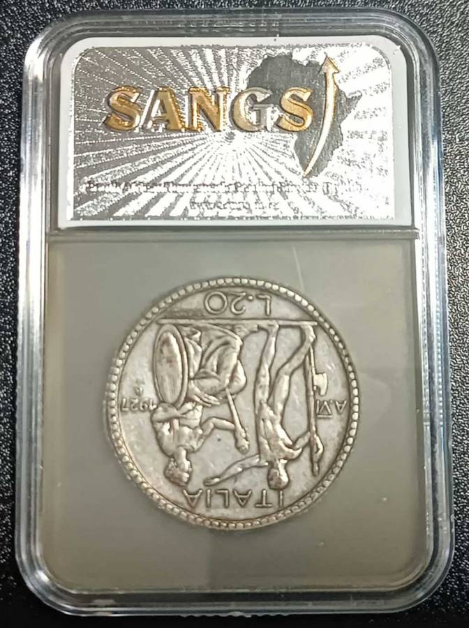 Kingdom of Italy 1927R A.VI  Vittorio Emanuele III 20 Lire Silver Coin - GRADED VF20