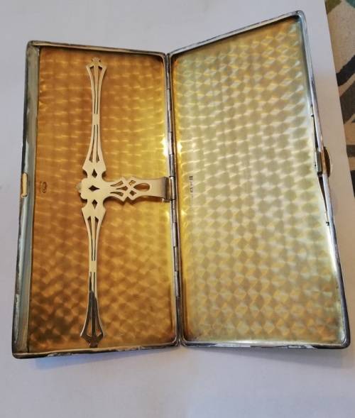 Large Hallmarked Silver Cigarette Case
