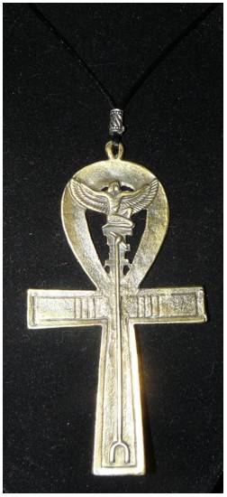 BEAUTIFUL & EXTRA LARGE ANKH NECKLACE ON THONG