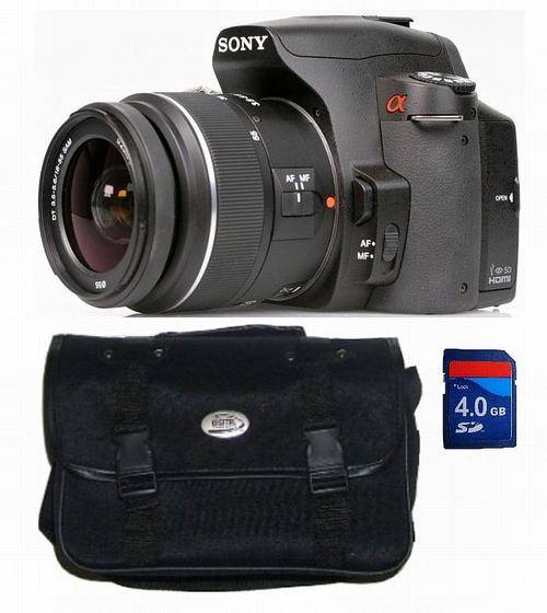 Sony Alpha A390 DSLR Camera with 18-55mm Lens 4 GB SD Memory Card Camera Bag