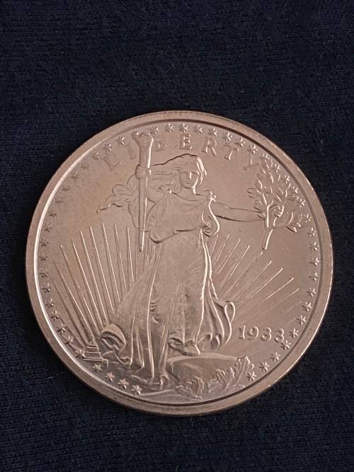 Liberty Golden State mint - 1 AVDP ounce copper round