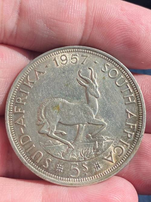 1957 Union of South Africa 5s Crown