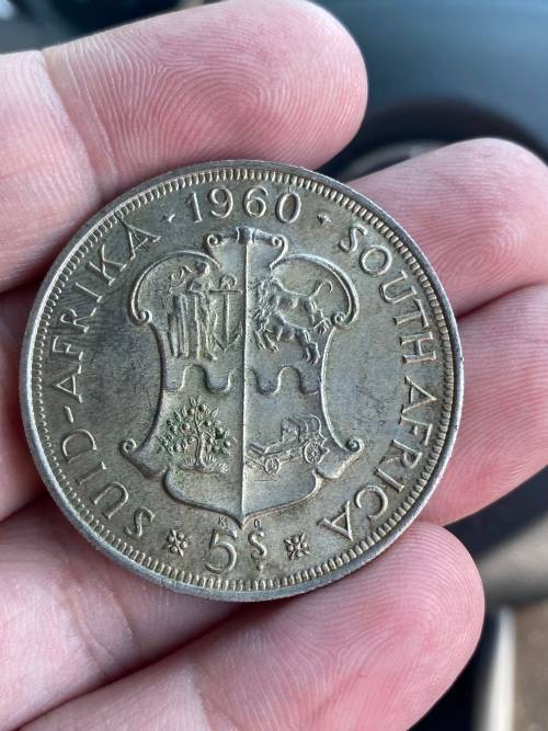 1960 Union of South Africa 5s Crown