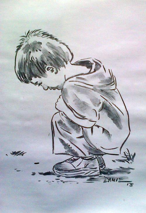 Curiosity, charcoal drawing by Danie cronje, unframed