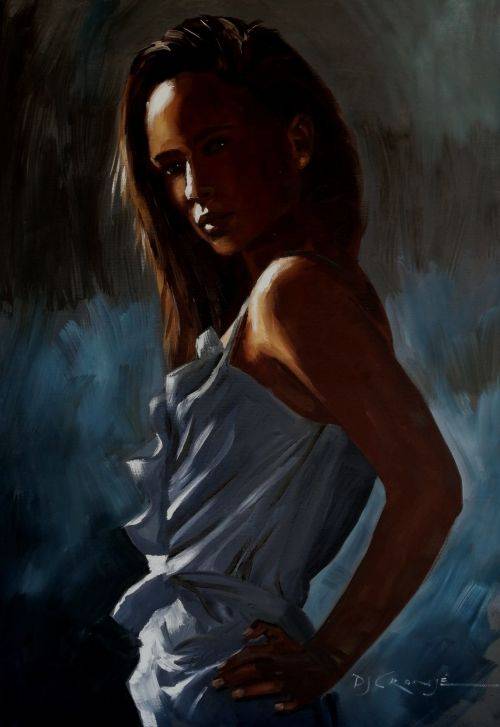 Mysterious, oil painting by Danie Cronje, stretched canvas, ready to hang