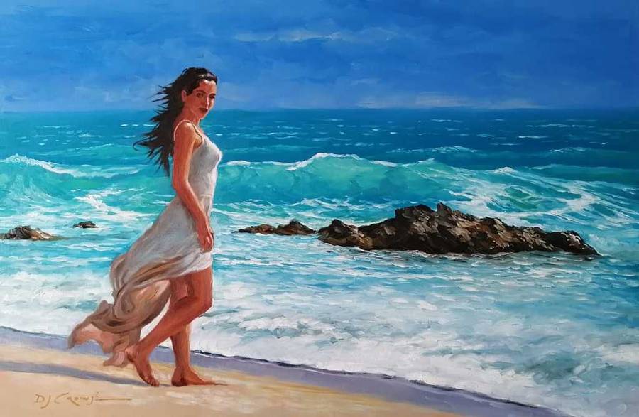 Breeze, oil painting by Danie Cronje on canvas roll, unframed