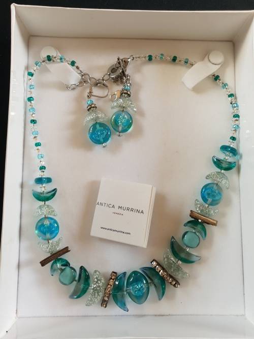 Designer Venetian Antica Murano glass jewellery set