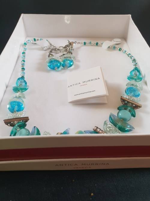 Designer Venetian Antica Murano glass jewellery set