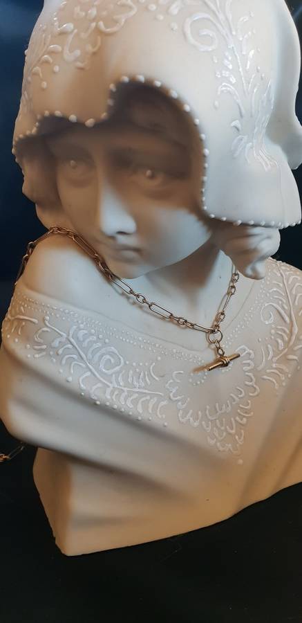 Vintage 9ct gold made in Italy by Unoaerre fob chain with T-Bar