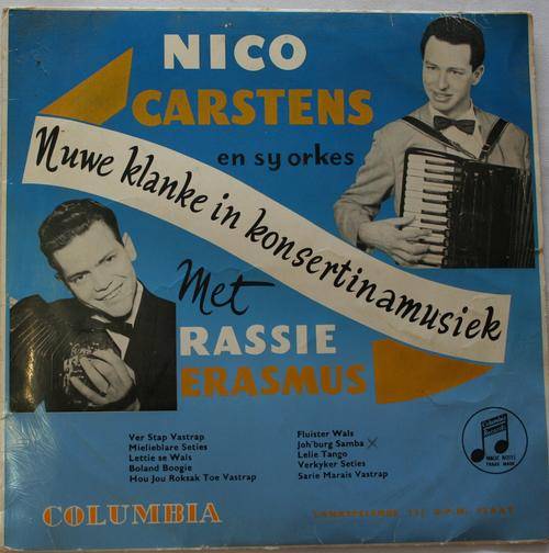 NICO CARSTENS ORKES EN RASSIE ERASMUS-- NUWE KLANKE .... -- 10 inch EP RECORD