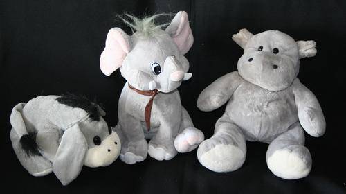 GROUP OF 3 STUFFED ANIMALS -- SOFT TOYS -- EACH 26cm HIGH