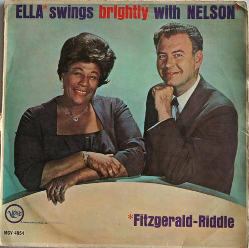 ELLA FITZGERALD -- ELLA SWINGS BRIGHLY WITH NELSON -- VINYL LP RECORD