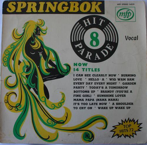 SPRINGBOK HIT PARADE VOL: 8 -- VINYL LP RECORD