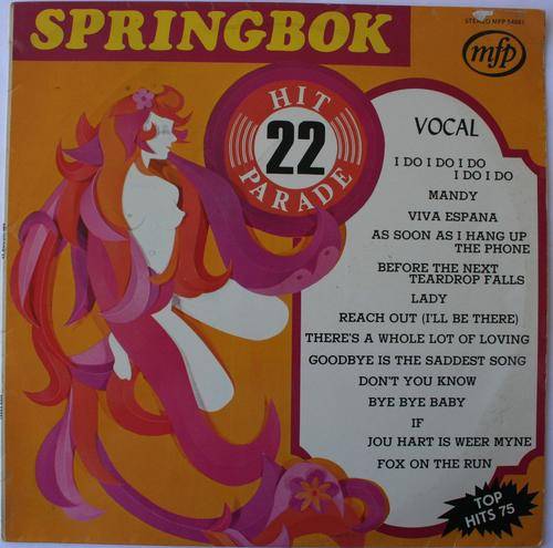SPRINGBOK HIT PARADE VOL: 22 -- VINYL LP RECORD