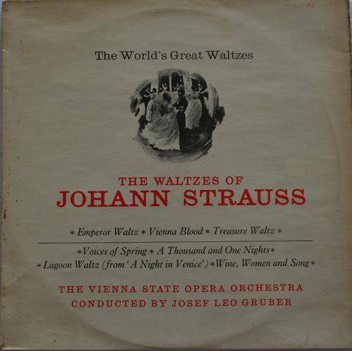 THE WALTZES OF JOHANN STRAUSS -- VIENNA STATE ORCHESTRA -- VINYL LP RECORD