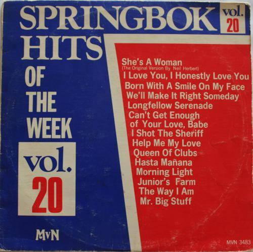 SPRINGBOK HITS OF THE WEEK -- VOL 20 -- VINYL LP RECORD