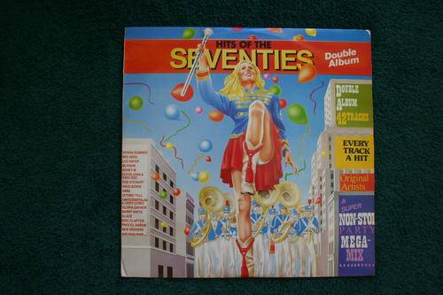 HITS OF THE SEVENTIES--DOUBLE ALBUM--NON STOP MEGA MIX--VARIOUS--VINYL DOUBLE LP RECORDS 33RPM