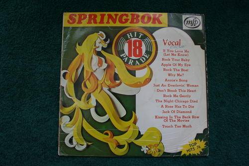 SPRINGBOK HIT PARADE NO: 18 --- VINYL LP RECORD
