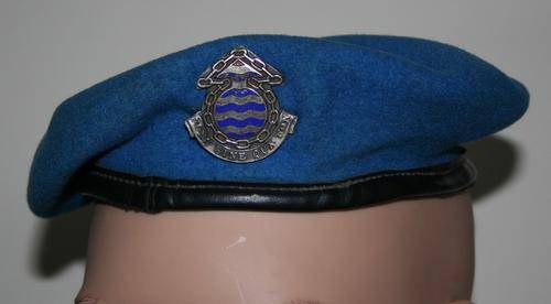 SADF-- ORDINANCE/MAINTENANCE SERVICE CORPS BERET WITH BADGE -- BUSH WAR ERA