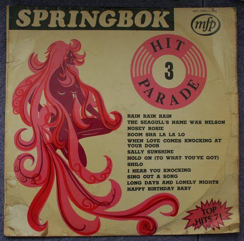 SPRINGBOK HIT PARADE VOL: 3 -- VINYL LP RECORD