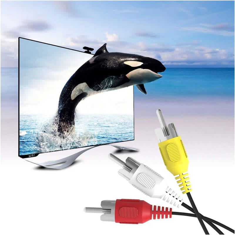 1.5M 3 RCA Male to Male Pin Audio Video Cable with Best Conductive Metal Connectors and Set Top Boxe
