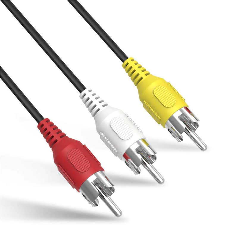 1.5M 3 RCA Male to Male Pin Audio Video Cable with Best Conductive Metal Connectors and Set Top Boxe