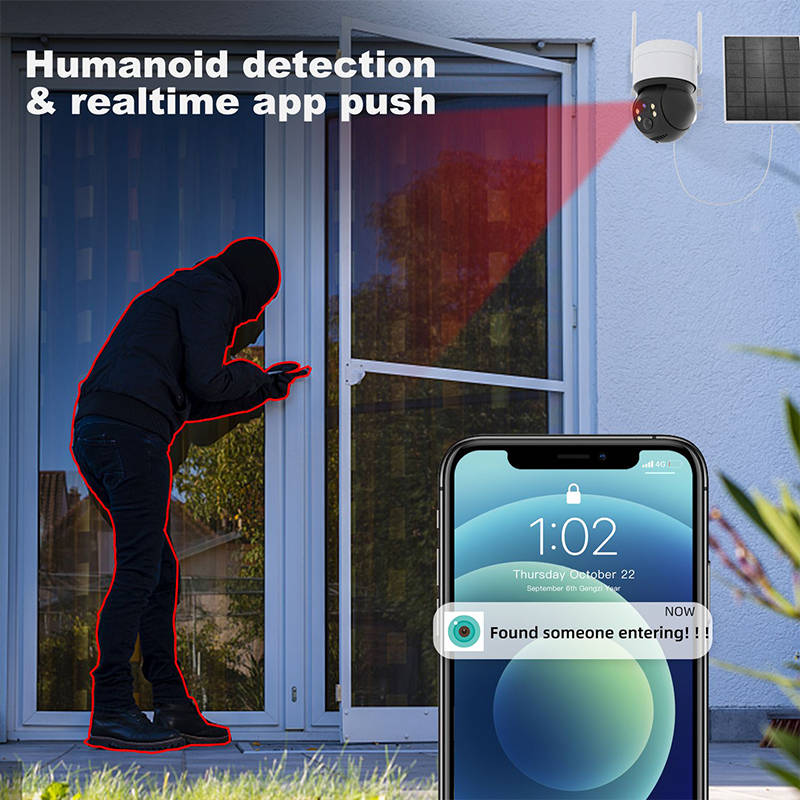 Wifi Solar Camera Outdoor Night Vision Ip Camera Pir Human Detection