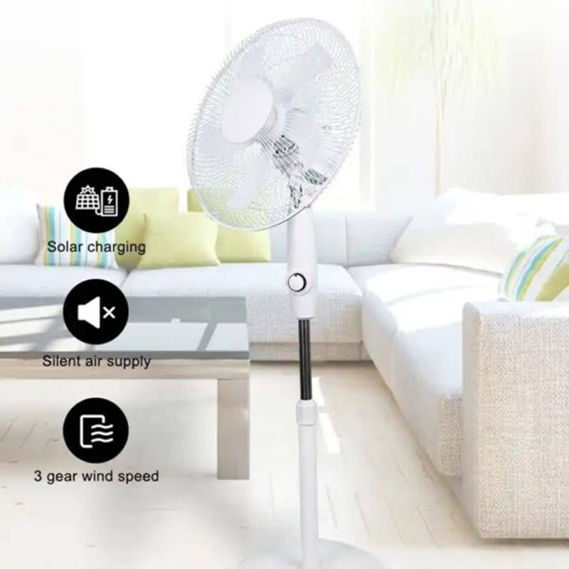 Solar Panel 12W 9V 3-Speed Floor-standing Shaking Fan