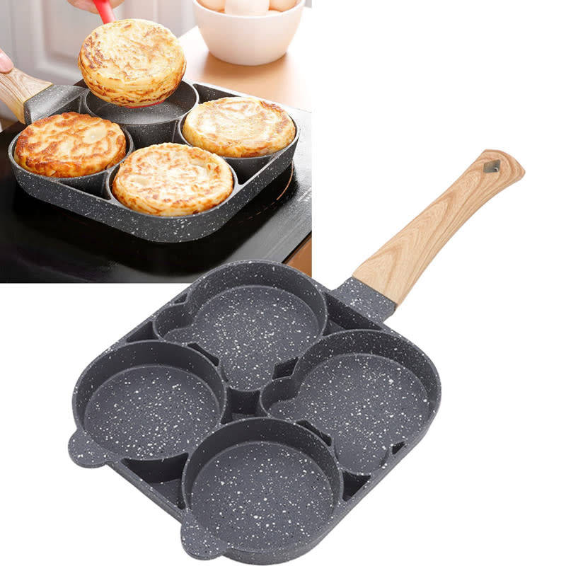 4 Hole Frying Pan to Prevent Sticking and Hot Omelette Pancakes Burgers Kitchen Accessories