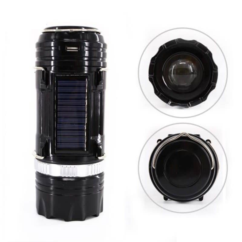LED Solar Rechargeable Multifunctional Camping Flashlight Lantern