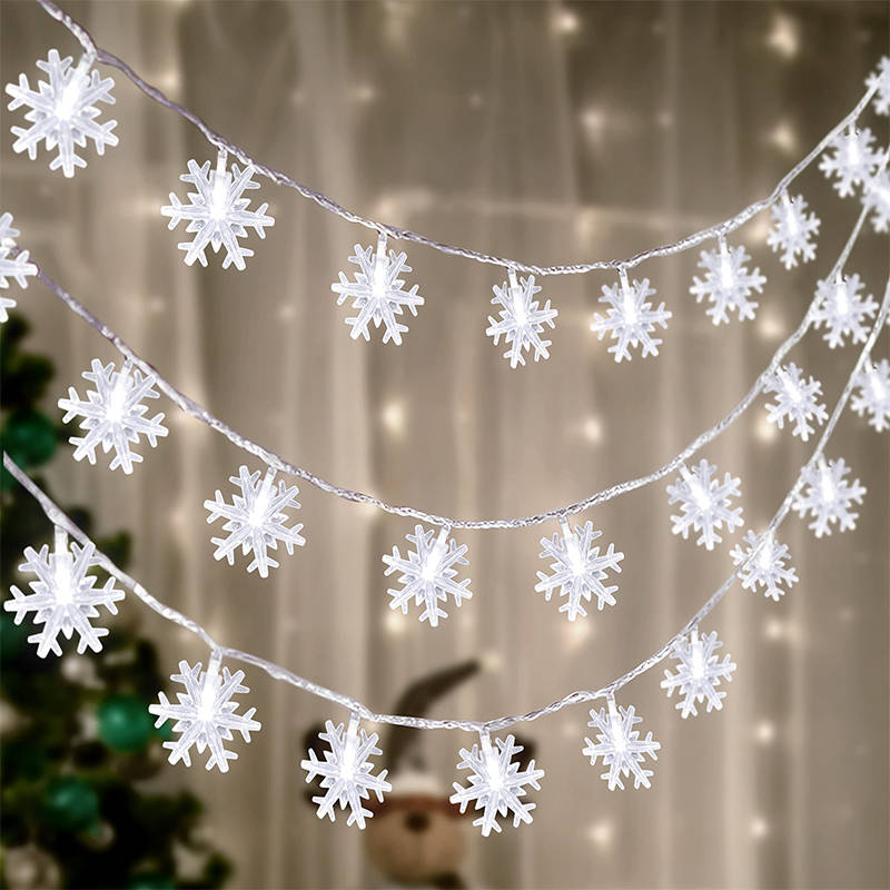 Snowflake String Lights White And Warm White 5M Suitable For Christmas Party Decoration Atmosphere