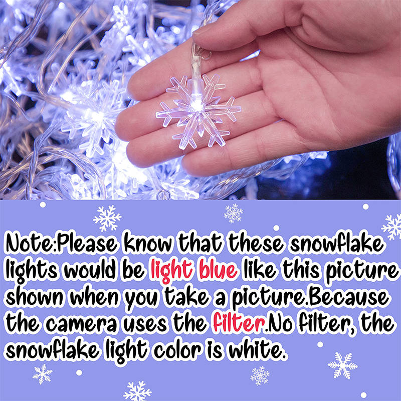 Snowflake String Lights White And Warm White 5M Suitable For Christmas Party Decoration Atmosphere