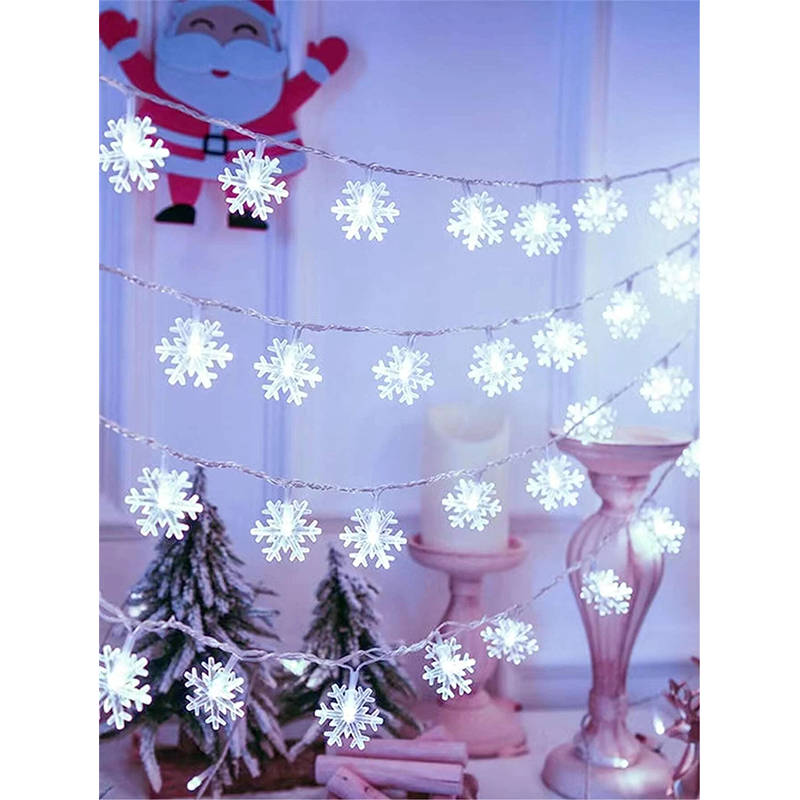 Snowflake String Lights White And Warm White 5M Suitable For Christmas Party Decoration Atmosphere