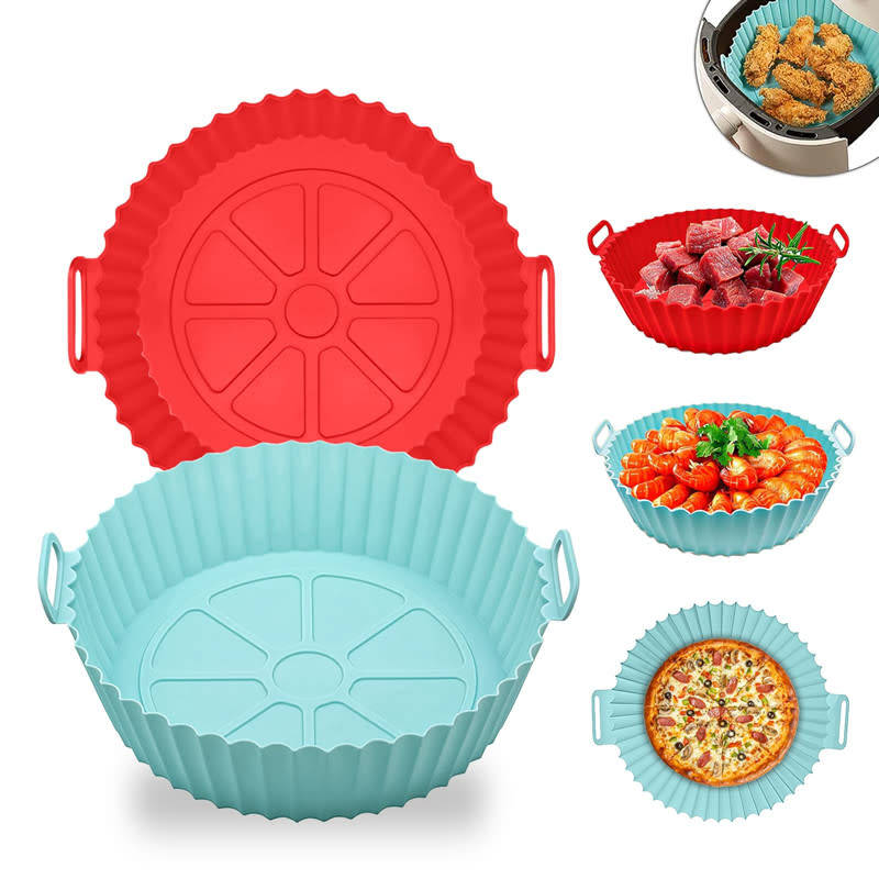 Air Fryer Pad Silicone Basket Reusable Replacement Oven Accessories Fryer For Kitchen Oven Cookware