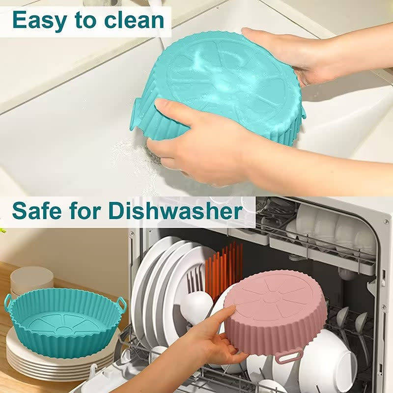 Air Fryer Pad Silicone Basket Reusable Replacement Oven Accessories Fryer For Kitchen Oven Cookware