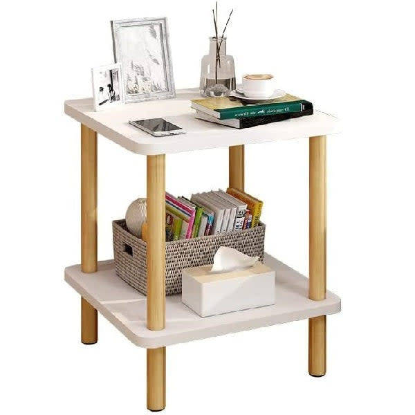 Home Mini Double Square Side Table (Random Color)