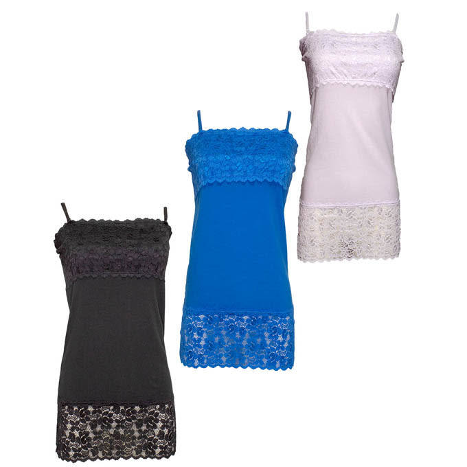 Basic Cami Undershirt with Adjustable Strap - 3 Pack (XL)