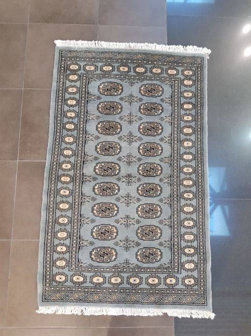 Fantastic Blue Grey BUKHARA PERSIAN CARPET 154 X 95CM