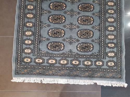 Fantastic Blue Grey BUKHARA PERSIAN CARPET 154 X 95CM