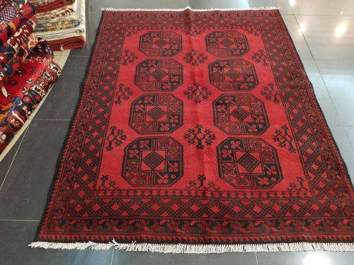 FILPA DESIGN RED AFGHAN CARPET 200 X 150 cm