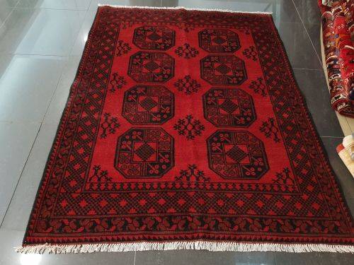 FILPA DESIGN RED AFGHAN CARPET 200 X 150 cm