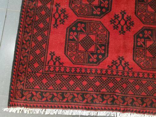 FILPA DESIGN RED AFGHAN CARPET 200 X 150 cm