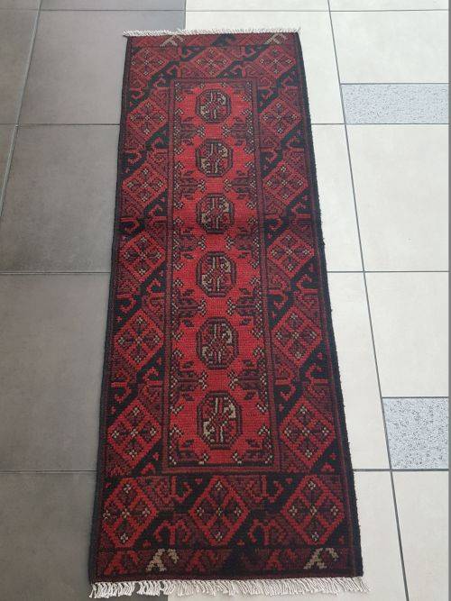 RED AFGHAN RUNNER 150 X 50 cm