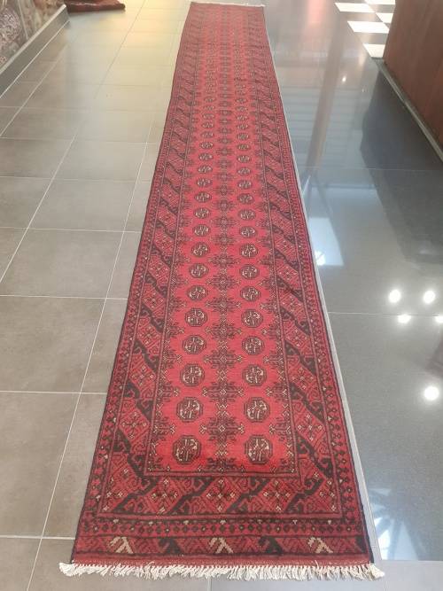 Beautiful Red Afghan runner 6m x 80cm