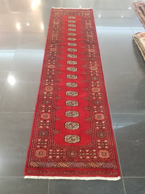 FANTASTIC RED BUKHARA HIGH QUALITY HANDMADE CARPET 287 X 78cm
