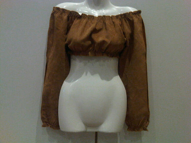 Sexy suede crop top size S