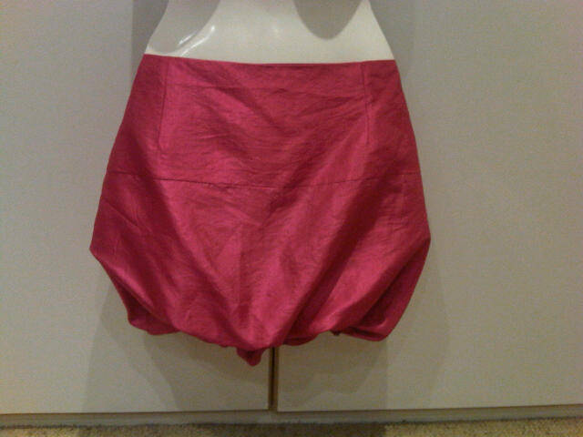 Playful bright pink silk bubble skirt size small, BRAND NEW