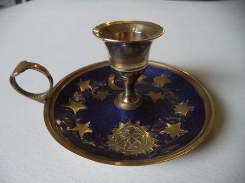 STUNNING BRASS CANDLE HOLDER - UNUSUAL PIECE